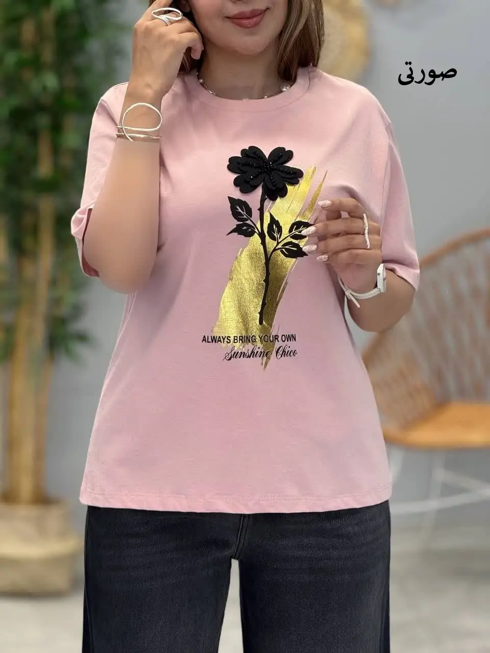 3418-تیشرت گل کد 453